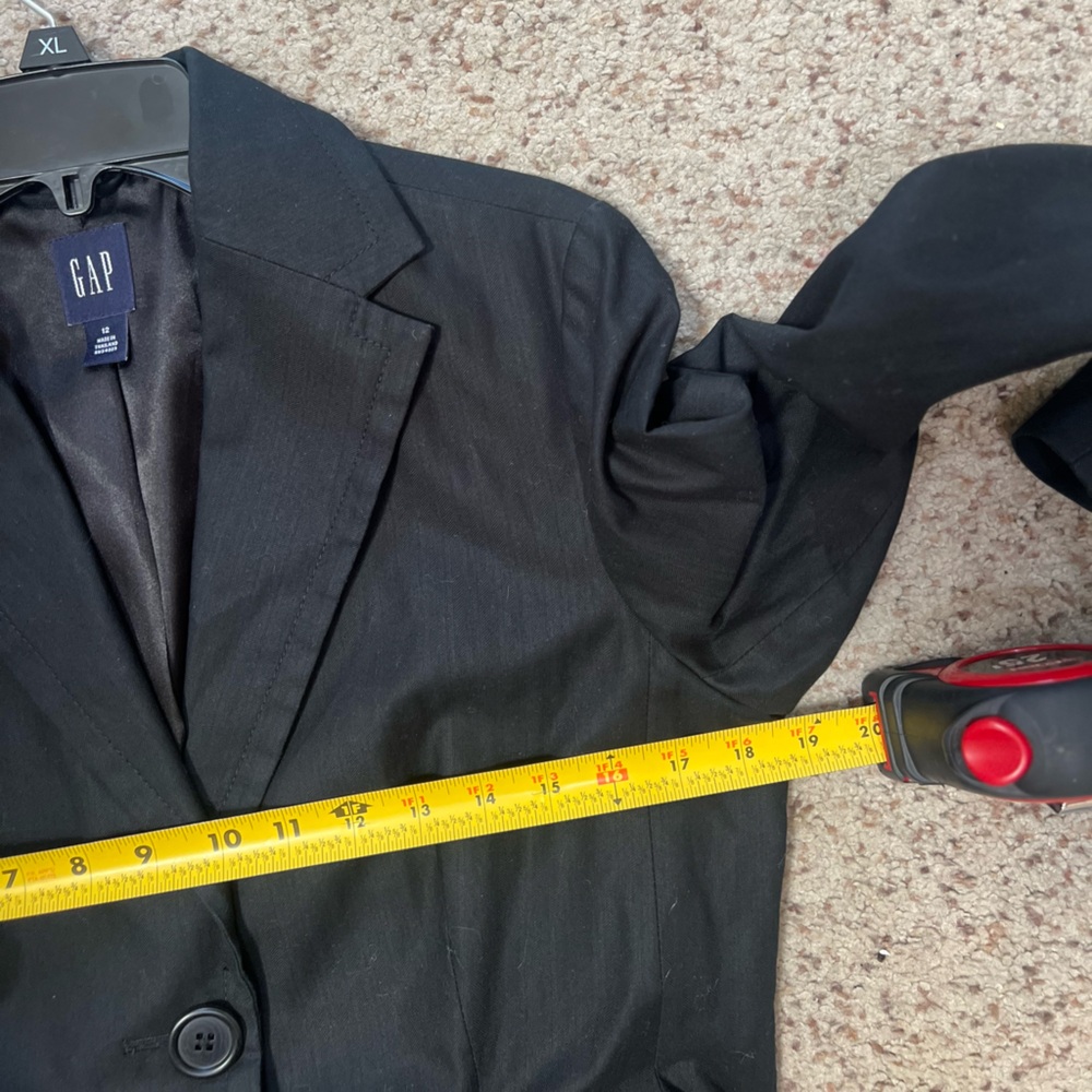 GAP cotton tailored structured women sz 12 black blazer business career smart - Picture 8 of 11